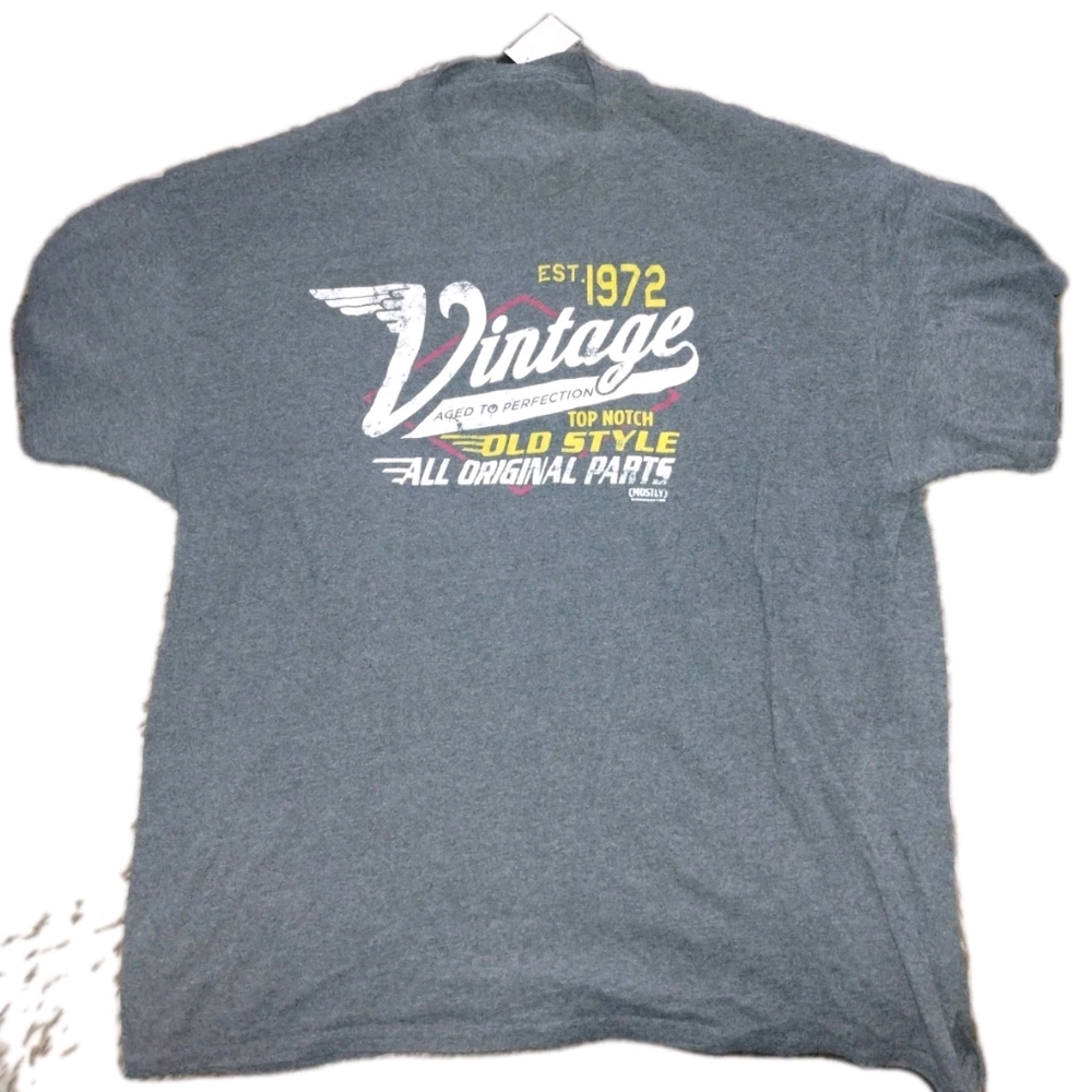 Vintage Gray Graphic T-Shirt 2XL
